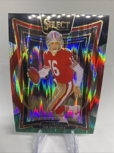 2024 Panini Select - Concourse Joe Montana #70 Black & Green Shock Prizm