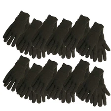 Gloves & Gear Adult Jersey Gloves, Brown, Large Pack of 12 US