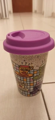 James Rizzi Kaffeebecher aus Porzellan mit Silikondeckel, LIMITED EDITION - Bild 1 von 3