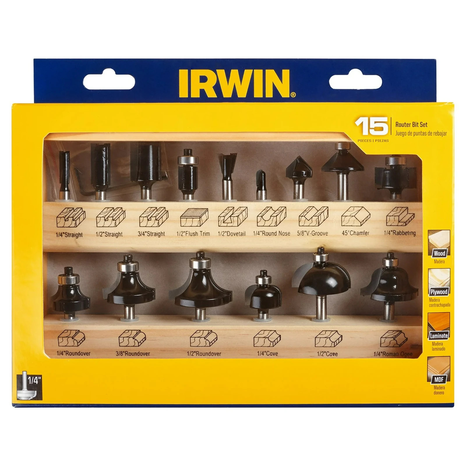 IRWIN 15-Piece Router Bit Set (1901048) for sale online | eBay