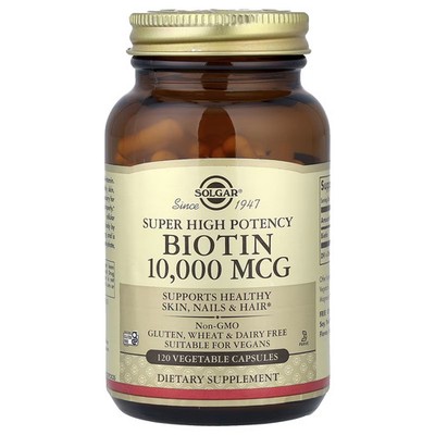 Solgar Biotin 10,000 mcg 120 Vegetable Capsules