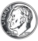 1957 Silver Roosevelt Dime Proof;  Uncirculated  (stock photo)