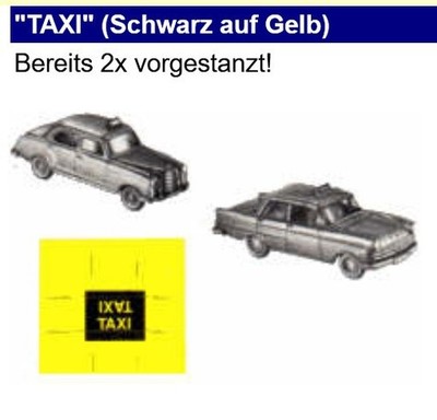 TAXI Ersatz Aufkleber f. WIKING MB - OPEL Taxi  # 149
