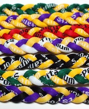 20" Titanium Tornado Baseball Softball Necklace Yellow Kids Youth Sports Braided