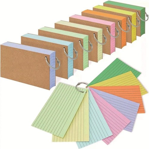 Horizontal Line LooseLeaf Index Cards Doublesided Flash Cards Office
