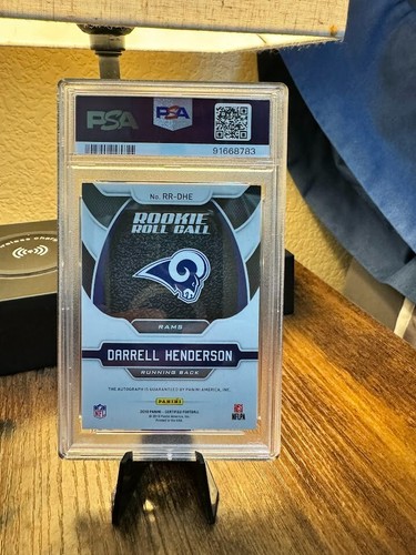 Darrell Henderson Rookie 2019 certificado Panini #RRDHE casi nuevo-como nuevo 8 - Imagen 2 de 2