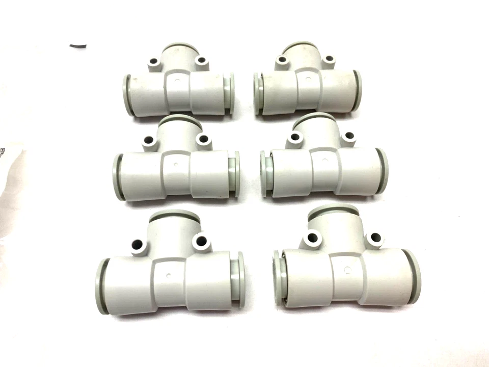 SMC KQ2T16-00A Push-to-Connect Union Tee Fitting 16mm Light Gray PKG OF 6 - Image 3 of 4