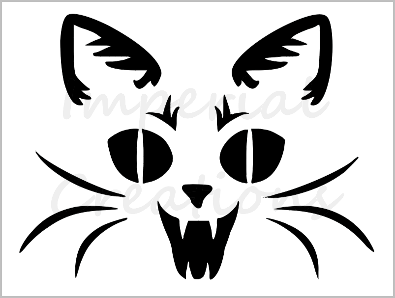 Evil Cat Face Stencil Halloween Pumpkin Carving 8.5 evil-cat-face-stencil-halloween-pumpkin-carving-8-5-x-11-reusable-sheet-s736-ebay