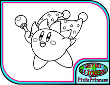 Kirby M Nintendo Vinyl Sticker Wall Poster Art Surf Skate Gamer Car Laptop Game