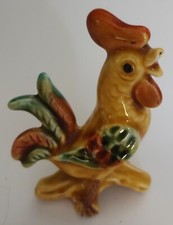 SMALL 9cm POTTERY COCKEREL FIGURINE ORNAMENT (23O)