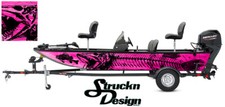Boat Wrap Musky Pike Skeleton Vinyl Graphic Decal Kit Fish Bass Fishing Hot Pink