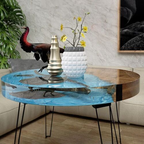 DIY Epoxy Resin Table Art Silicone Mold 60cm Round Coffee Table Metal Legs Stand - Picture 1 of 12