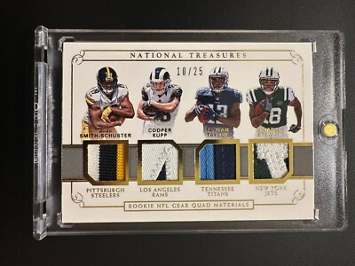 2017 National Treasures Rookie NFL Gear Quad Prime /25 Cooper Kupp, JuJu🔥Pics!