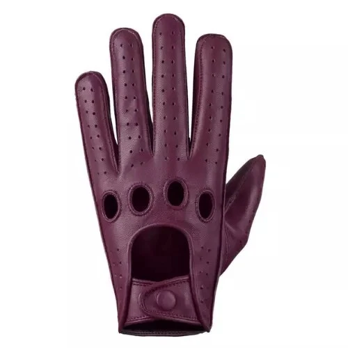 Men's Lambskin Real Chauffer Leather Gloves Burgundy Size XL