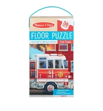 Melissa & Doug Giant Floor Puzzle Fire Truck Cardboard 36 Pc 34"x22" Kids Age 3+