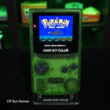 Clear Green Gameboy Color Console OLED Touch Screen & USB-C Rechargeable Battery