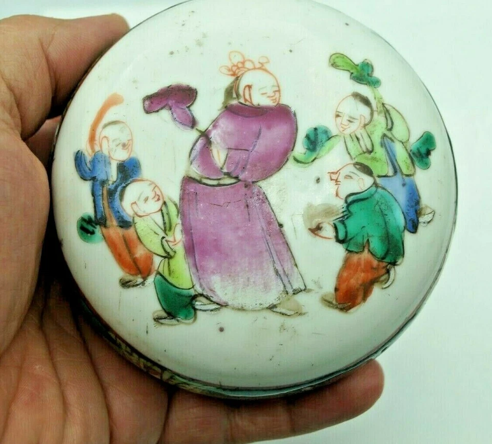 Pot couvert porcelaine de CHINE - SCEAU D'EXPORTATION - Photo 3/4