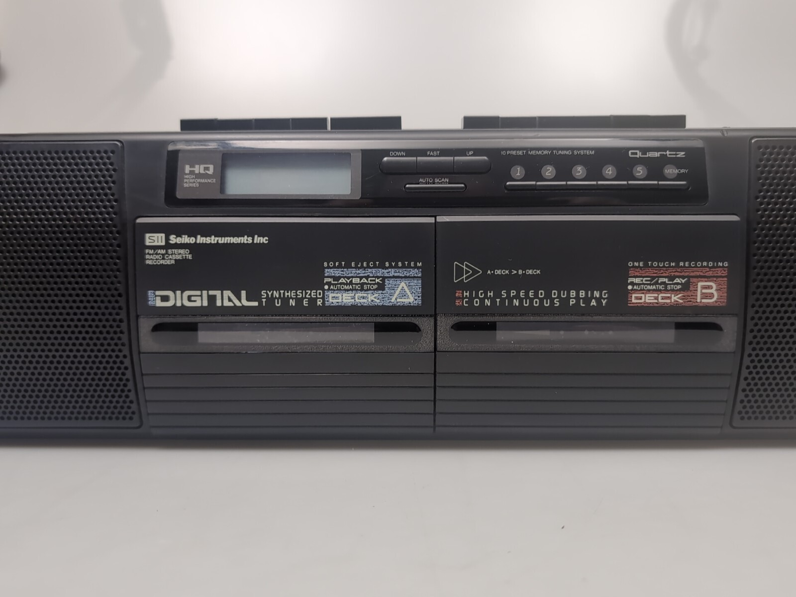Seiko Instruments Inc WKC-23LL Dual Cassette Radio Boombox Digital Tuner 