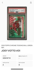 2019 Topps Chrome Joey Votto Tossing Ball Green Refractor SP /99 PSA 10 Pop 2!