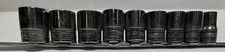 9 Piece Snap-On Tools USA 1/2" Drive Socket Set Standard 6 Pt.
