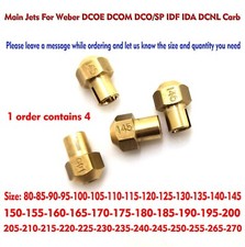 73401 Weber Idf Dcoe Carburetor Main Jets 1 Order Contains 4 Pcs Size 80-250 73401 Weber Idf Dcoe Carburetor Main Jets 1 Order Contains 4 Pcs Size 80-250
