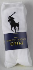 Polo Ralph Lauren White Big Black Pony Socks 3 Pack NWT