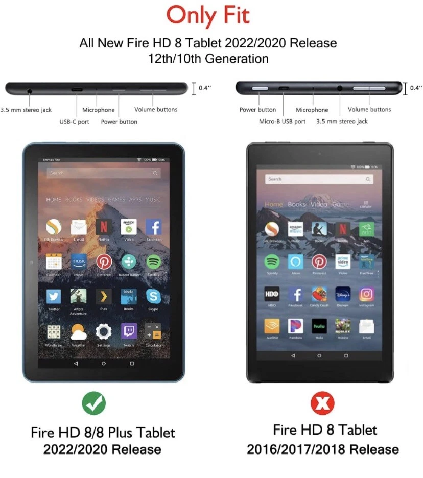 Amazon Fire HD Blue Kids 8 & 8 Plus Tablets Fits 2022 12th & 2020 10th Gen - Image 2 of 4