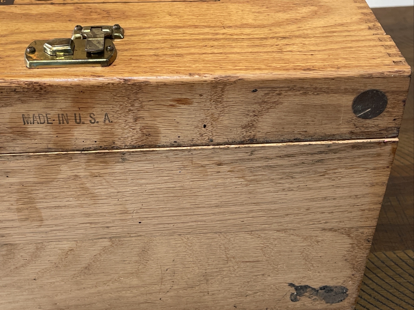 Vintage General Electric Shoe Polisher Kit Wooden Box Polish Buff Set