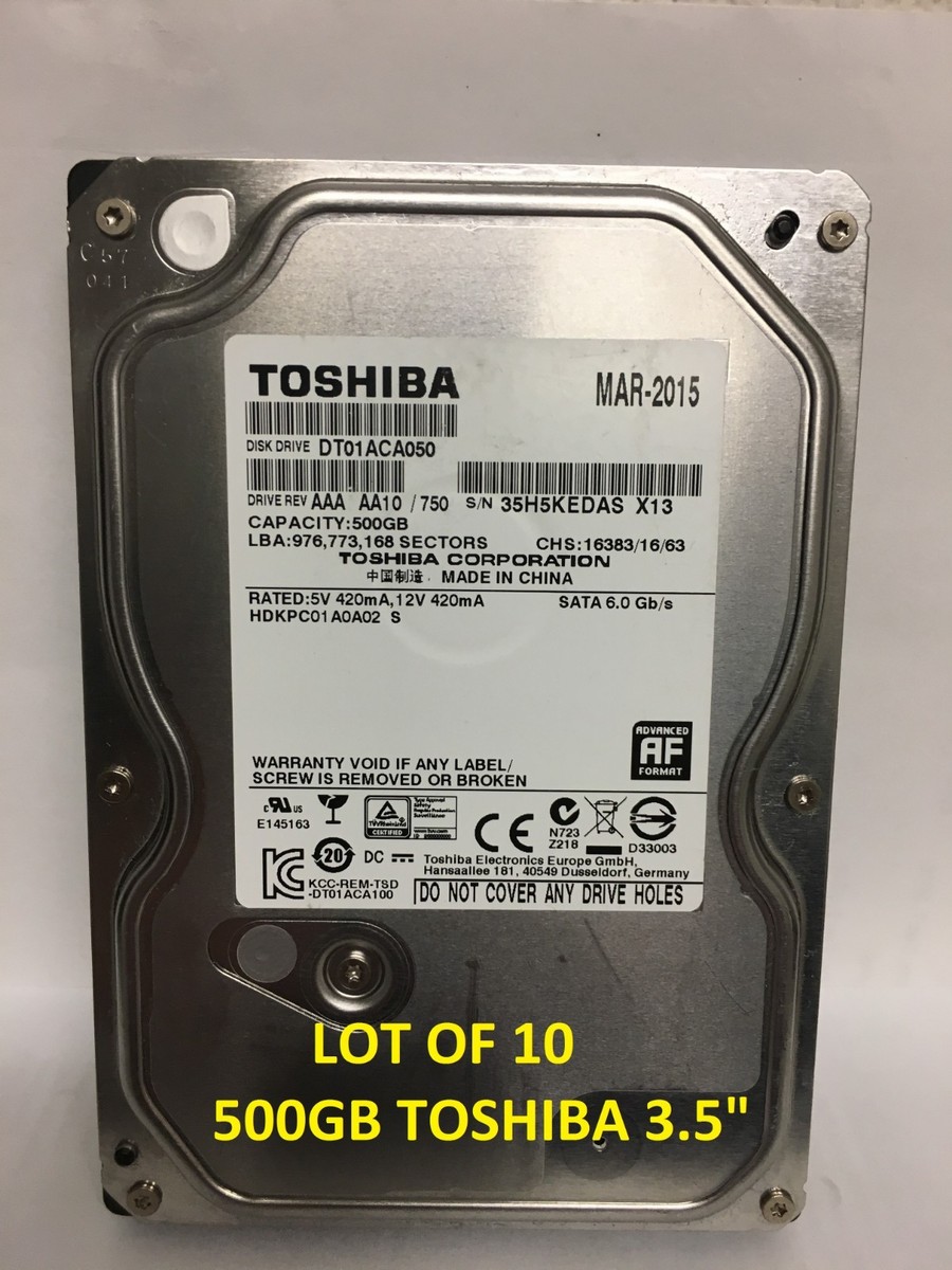 TOSHIBA 500GB DT01ACA050 7200 5400RPM Desktop Hard Drives SATA 3.5