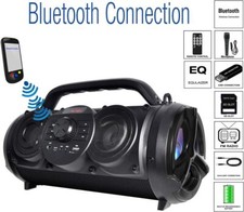 Portable Bluetooth Boombox Speaker 80W Peak Loud Sound Deeper Bass 5" Subwoofer