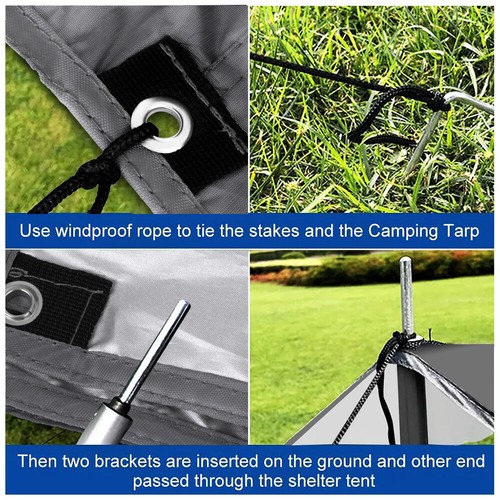 NEU Zeltplane wasserdicht Outdoor Tarp Ultraleicht Camping Plane Sonnenschutz UK - Bild 8 von 20