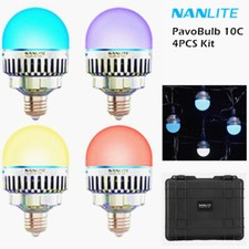 4x NANLITE PavoBulb 10C Led Video Light Smart Bulb RGBWW 36000 Color 2700K-7500K