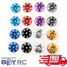 Naughty Boy RC Buggy Wing Mount Buttons Aluminum Stay Washer Pair 1/10 1/8 (2)
