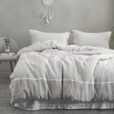 Simple Opulence 100 Linen Duvet Cover Set Comforter King Size 104" x 92" -3...