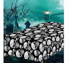 Image of Halloween SKULLS Table Cloth Tablecloth Cover Party Horror Props Wipe Clean