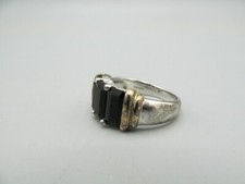 Vintage Size 8 Sterling Silver .925 and Black Onyx Ring
