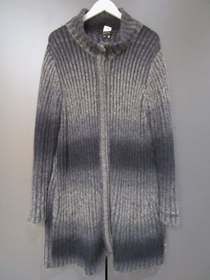 Escada Sport Strickjacke/Mantel Anthrazit Grau Stehkragen Gerade Form L K2-8