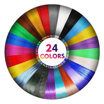 24 Colors 3D Pen Filament 1.75mm, 236 Feet PLA Refills for Kids & Art