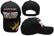 45th President Trump Keep America Great Signature 2024 On Bill Black Hat Cap
