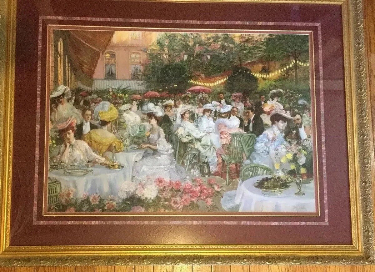 Le Dinner A L'Hotel Ritz Paris 1904 Signed 30x40 Pierre-Georges