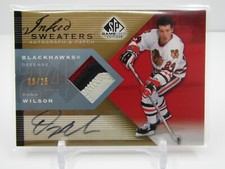 DOUG WILSON 2007-08 UD SP GAME-USED INKED SWEATERS PATCH AUTOGRAPH AUTO #8/25 SP