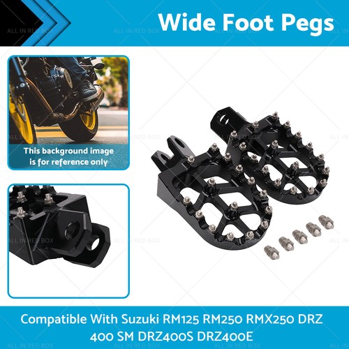 AS3 WIDE FOOT PEGS BLACK | SUZUKI DRZ 400 S 00-24 DRZ 400 SM 05-24