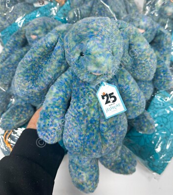 JELLYCAT 25 YEARS ANNIVERSARY BASHFUL LUXE BUNNY RABBIT AZURE