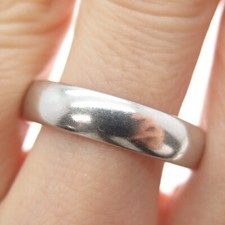 925 Sterling Silver Vintage Classic Wedding Band Ring Size 11.25