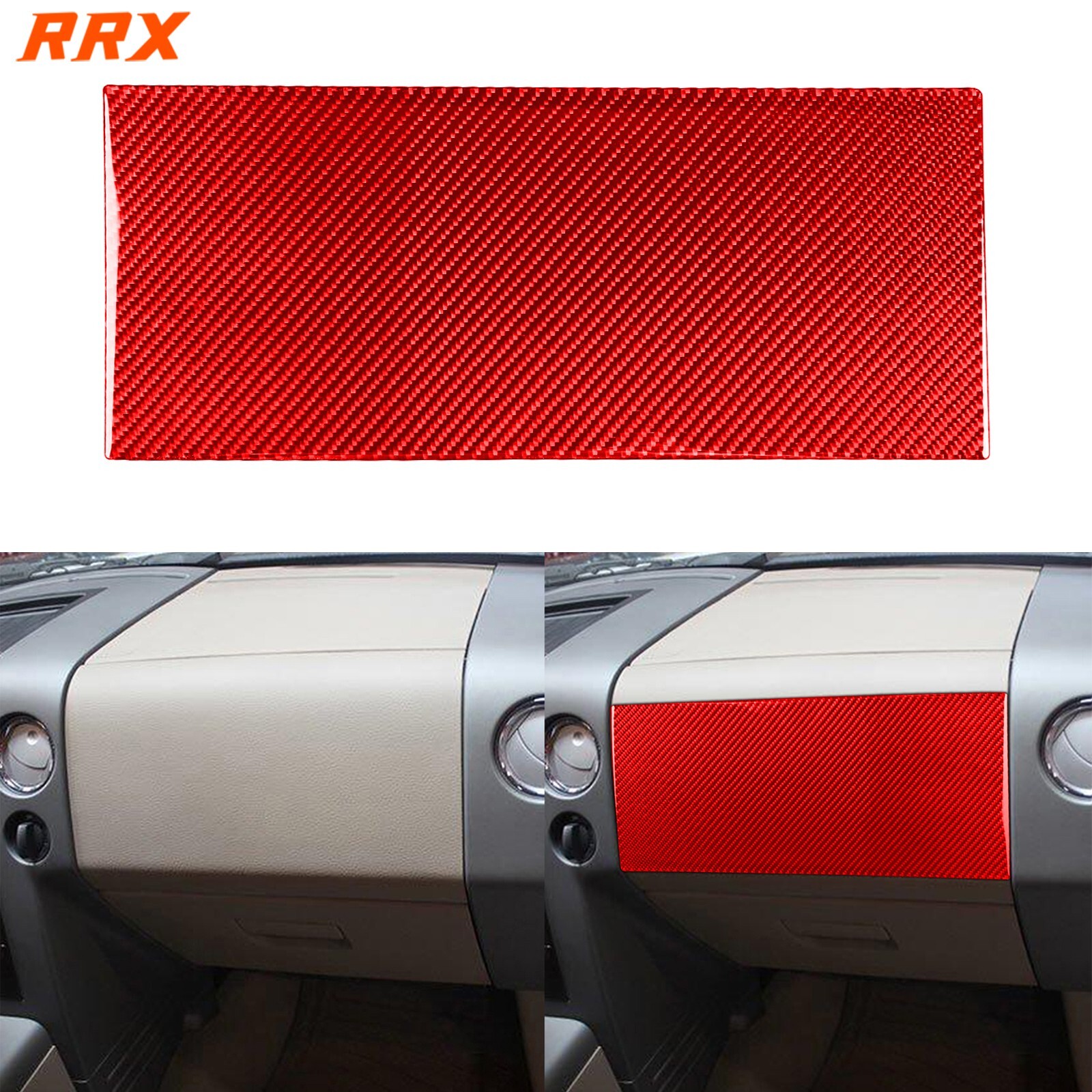 Red Carbon Fiber Glove Box Panel Cover for 2004-2008 Ford F150 FX4