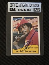 PEDRO GUERRERO 1979 TCMA ALBUQUERQUE DUKES SIGNED AUTOGRAPHED CARD CAS AUTHENTIC