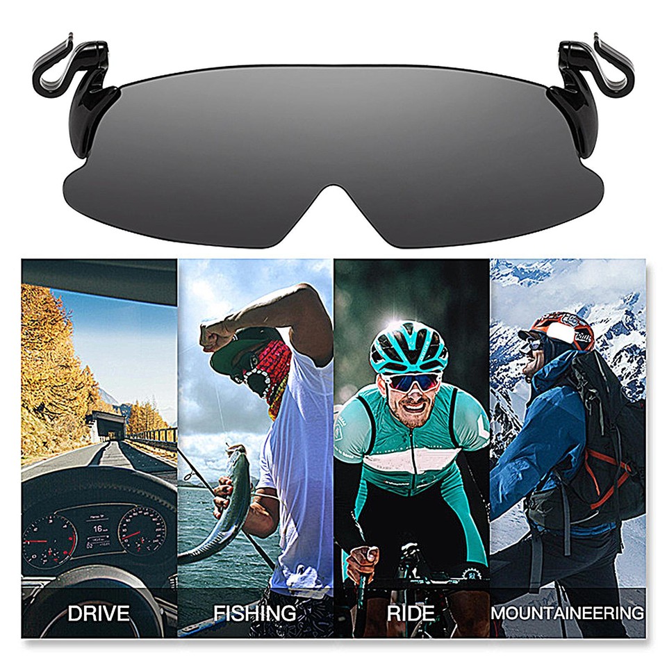 Polarized Fishing Glasses Hat Visors Sport Clips Cap Clip On Sunglasses