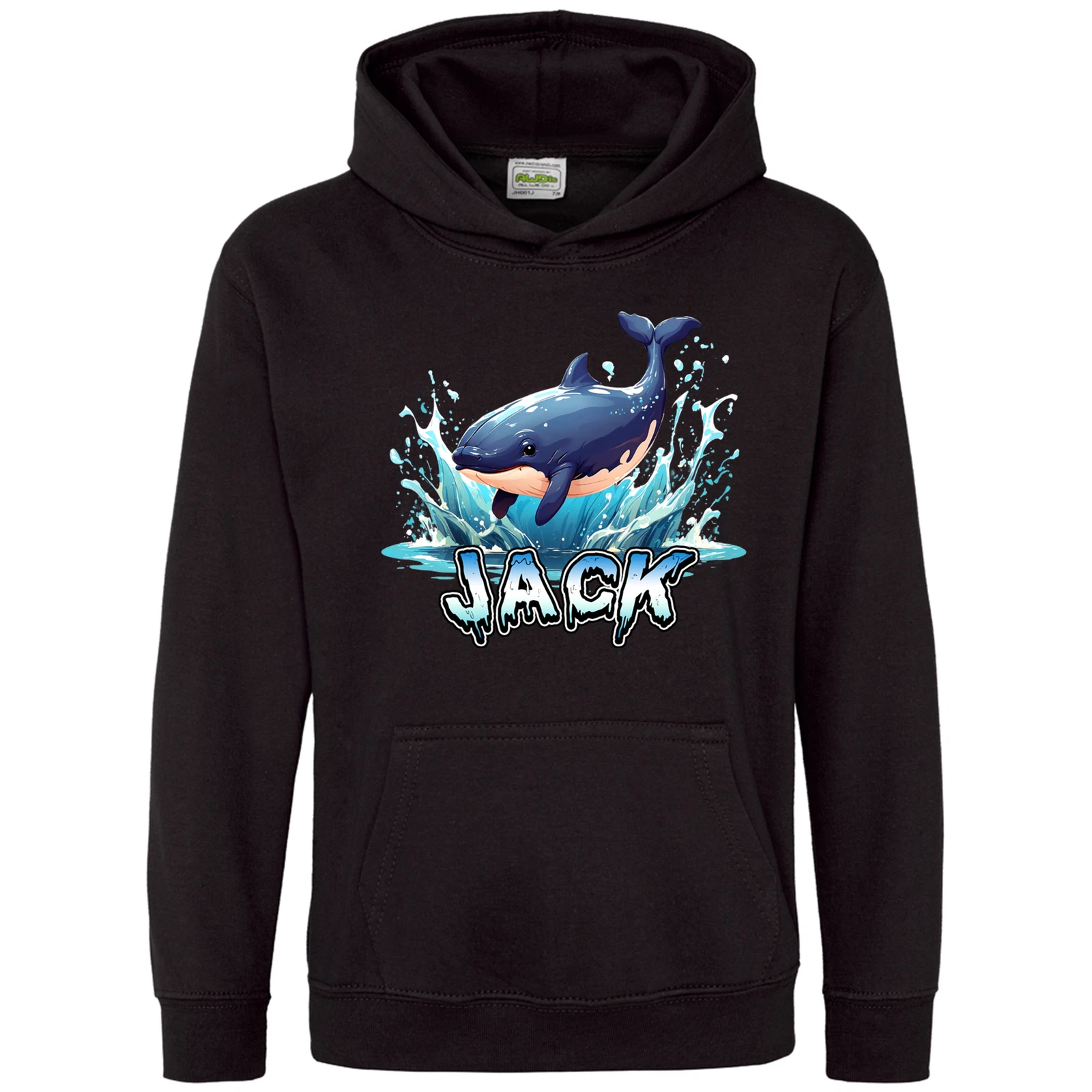 VETEMENTS Felpa con Cappuccio Personalizzata Balena per Bambini Regalo Personalizzato Ragazzi e Ragazze Nome Natale...