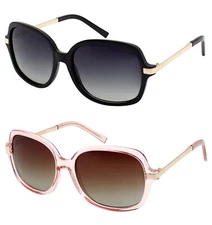 Yogo Vision Polarized Sunglasses for Women Square Classic Trendy Stylish Sun