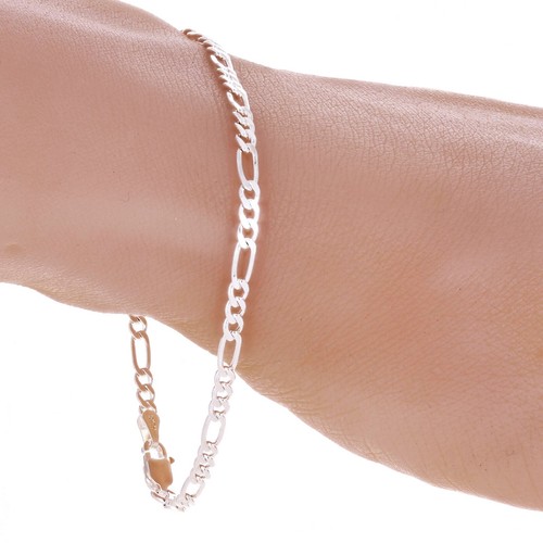 925 Sterling Silber massives Figaro Gliederarmband 3,25 mm 10" 4,2 Gramm - Bild 3 von 3